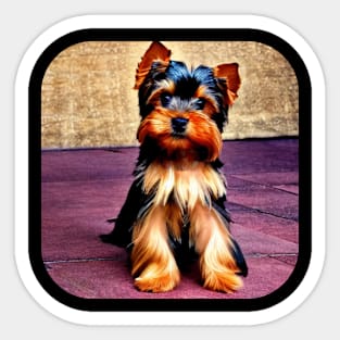 Yorkshire Terrier Puppy Sticker